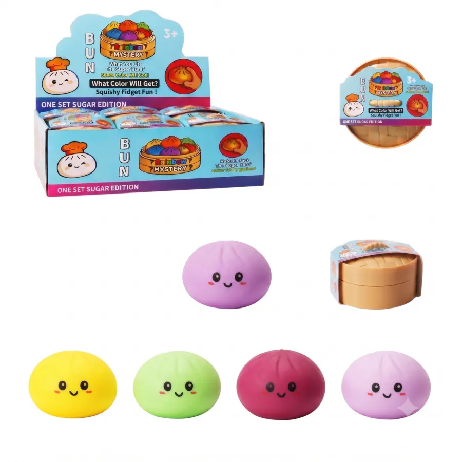 Matowy Dumpling Squishy w kształcie pierożka z buźką